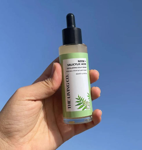 THE LIVING CO Neem Exfoliating Scalp Serum 65ml for Oily, Itchy & Flaky Scalp.