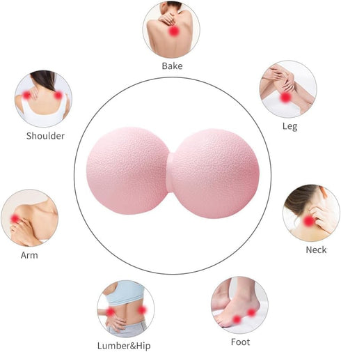 Xensamy Double Lacrosse & Micro-Elastic Peanut Massage Ball - Myofascial Release Tool for Muscle, Back, Foot