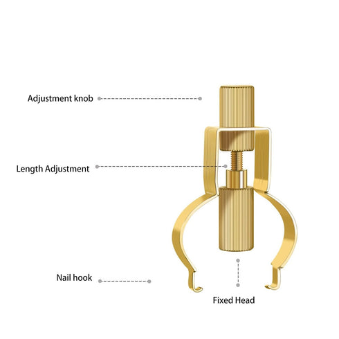 Ingrown Toenail Lifter Tool, Stainless Steel Professional Clamp for Ingrown Toenail Care, Paronychia (Gold)