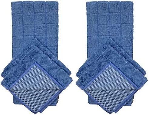 Set of 6, 2 Pcs Microfiber Kitchen Towels and 4 Pcs Dish