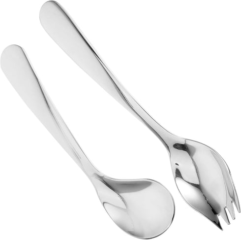 Hemoton 1 Set Elderly Tableware, Angled Grip Spoon, Handicapped Fork Spoon, Disability Aid Utensils, Stainless Steel