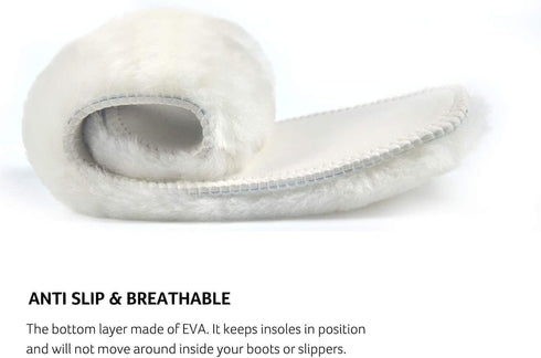 Thieaudio Sheepskin Insoles, Genuine Thick Warm Wool Insert for Women Men, Warm Fleece Wool Insoles, Replacement