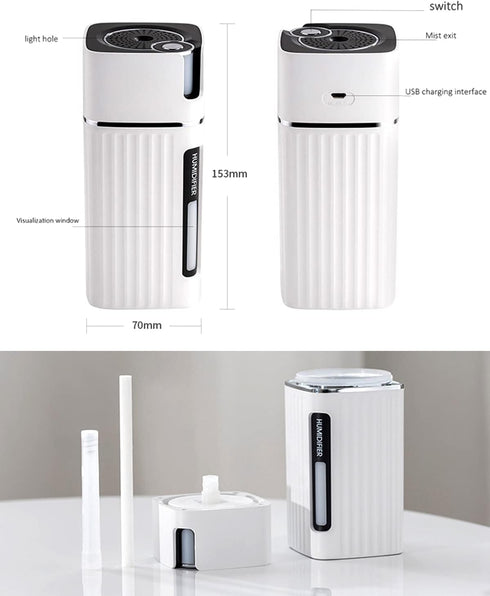 SINREGE 2 Colorful Cool Aromatherapy Diffusers, USB Personal Desktop Essential Oil Diffuser Cool Mist Humidifier