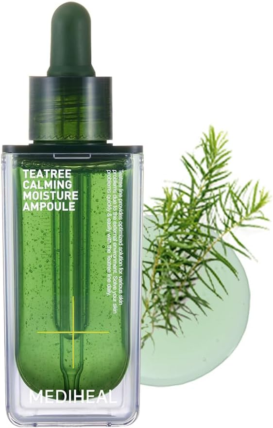 MEDIHEAL Teatree Calming Moisture Ampoule (1.7 fl oz, 1 Pack), Quick Calming and Deep Hydrating for Sensitive Skin