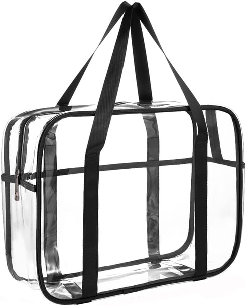 Large Clear Toiletry Bag, Thick Transparent Waterproof Cosmetic Bag, Easy Clean Diaper Case Luggage Organizer