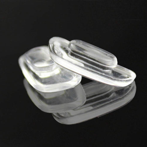 12.4mm D Shape Eyeglass Nose Pads, 5 Pairs Push-in Soft Silicone Nose Pieces for Glasses, Anti-Slip for Eyeglasses