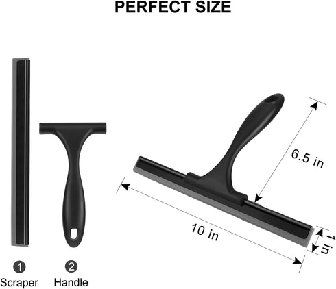 SetSail 10 Inch Stainless Steel Shower Squeegee for Glass Doors, All-Purpose Window Cleaning for Bathroom, Car, Tile