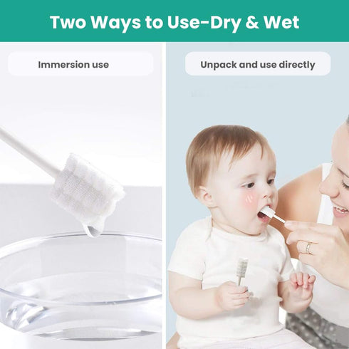 Baby Toothbrush and Tongue Cleaner, Disposable Oral Care for 0-36 Month Baby, 40 Count