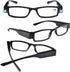 4 Pcs LED Reading Glasses with Lights, Fashion Glasses for Men and Women, Lighted Magnifier Nighttime Reader