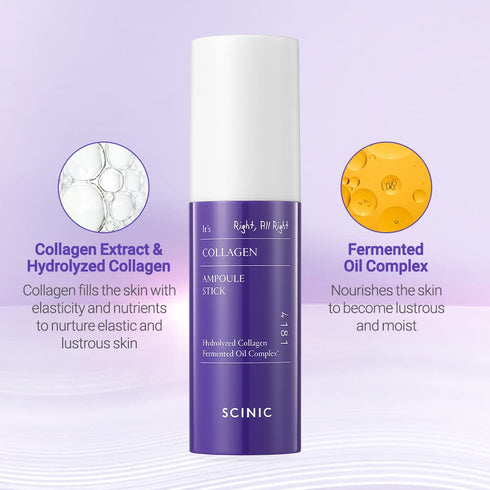 SCINIC Collagen Ampoule Stick 0.35fl.oz | Elasticity-Improving Collagen Multi-Stick for Radiant Skin