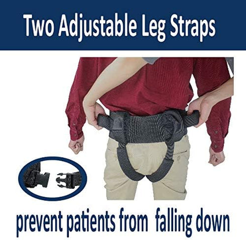 MB-2910 55 inch Patient Lift Transfer Gait Belt with Leg Straps & Quick Release Metal Buckle, Medical Nursing Safety