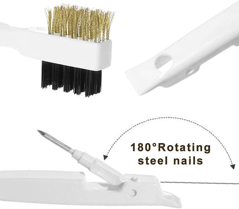 Kitchen Cleaning Scrub Brush - Deep Gas Stove Brass Wire Brushes with Stiff Bristles & Cooktop Scraper, Scrubber