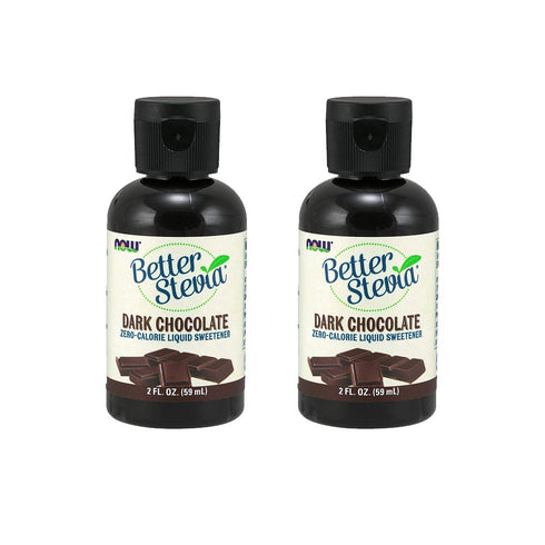 NOW Foods Better Stevia Liquid, Dark Chocolate, Zero-Calorie Sweetener, Low Glycemic Impact, 2-Ounce (2 Pack)