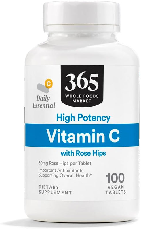 Vitamin C High Potency with Rosehips, 100 Tablets - 365 by Whole Foods Market