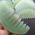 Jinshining 4Pcs Green Nature Jade Stone Massage Comb Traditional Natural Jade Massager Acupuncture Head Therapy Trigger