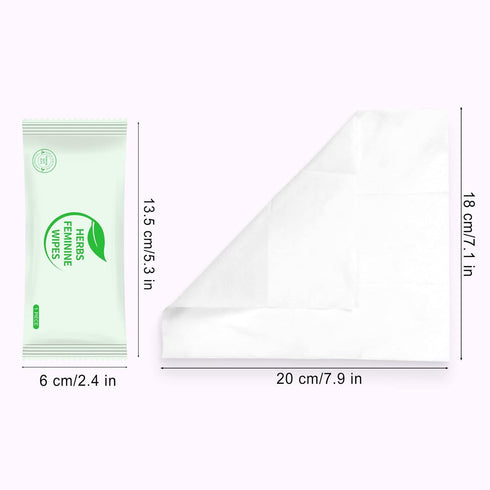 100 Pack Individually Wrapped Personal Hygiene Wipes, Feminine Wipes with Plant Extracts, Travel Essential