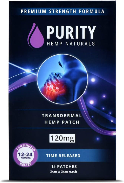 Hemp Patch 15 ct. (120mg) Lasts 24 Hours - Convenient & Discreet for Use Anywhere on Any Part of The Body