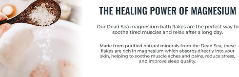 Natural Elephant Dead Sea Magnesium Bath Flakes 1 lb bag - Pure Magnesium Chloride Soak for Body and Foot Relaxation