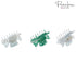 Parcelona French Classic Very Small Claw Clips Set of 3 for Girls Hair Accessories (Clear-White-Shadow Green)