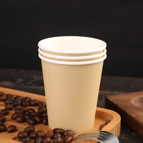 25 Pack 8 oz Disposable Paper Cups, Hot/Cold Beverage Drinking Cups for Offices, Home Kitchens, Coffee Shops