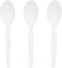 Pack 1000, Perk Plastic Spoons, Medium-Weight Disposable Silverware, Perfect For Breakfast, Snacks, Desserts, of White