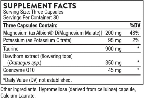 THORNE Heart Health Complex with CoQ10, Taurine, and Hawthorn, 90 Capsules Supplement