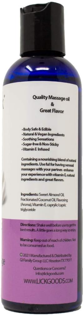 Whipped Cream Flavored Massage Oil for Couples, Edible Massaging Lotion with Vitamin E and Sweet Almond Oil