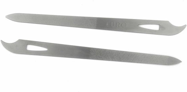 Yeshan Stainless Steel Triple-Cut Long Nail File with Nail Cleaner Tip, 5.5 Inch, Pack of 2