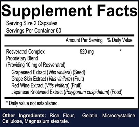 Resveratrol Complex, Potent Antioxidants, 120 Capsules, 60 Days Supply