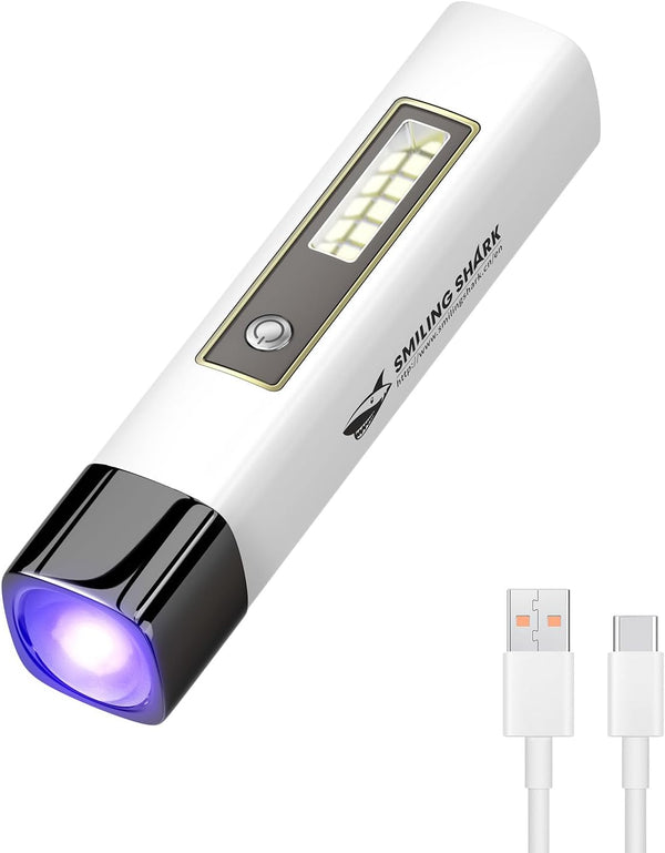 Smiling Shark Gel Nail Light, Handheld UV Nail Light, Mini Portable Cordless USB Power Bank for Fast Curing & Manicure