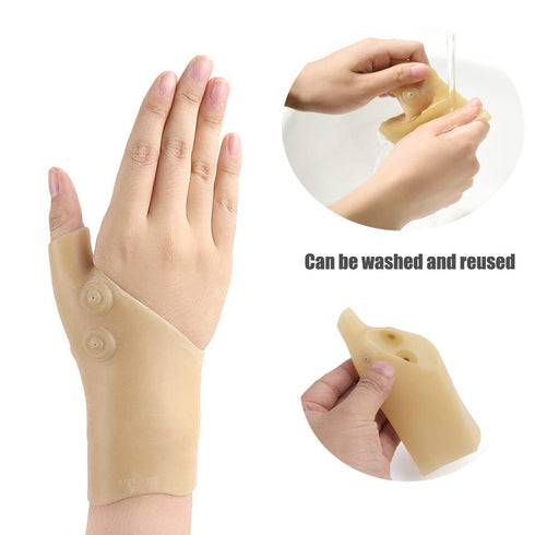 Thumb Wrist Support Brace (2 Pcs), Elastic Gel Arthritis Fingerless Glove for Pain Relief