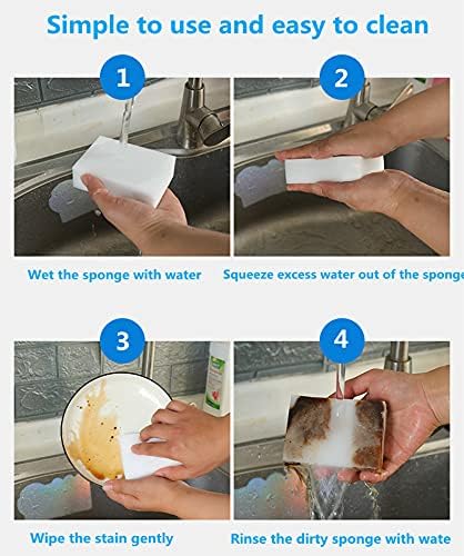 Magic Sponges Eraser, 50PCS 2X Density Melamine Sponge Foam Cleaner for Bathtub, Floor, Kitchen, Bathroom, Furniture
