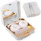 Contact Lens Case, Marble Travel Kit with Remover Tool, Mirror, Tweezers & Solution Bottle for Women & Girls (Gold)
