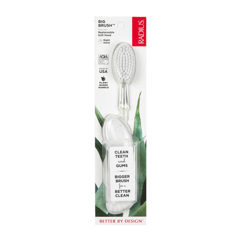 Pack 1 RADIUS Big Brush with Replaceable Head BPA Free & ADA Accepted Toothbrush Designed to Improve Gum Health