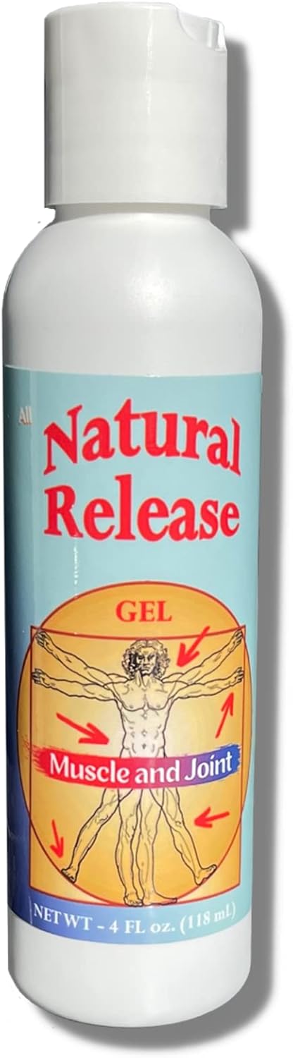Natural Release Muscle & Joint Gel for Humans - Relief for Sore Back, Knees, Hips, Fast Acting, Menthol Free (4 oz)