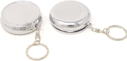 yueton Pack of 2 Pillbox Keychain - Portable Keyring Round Pill Box/Storage Box