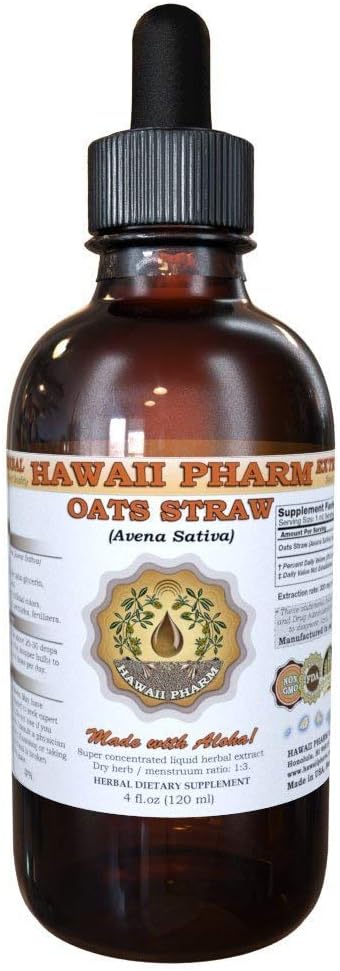 Hawaii Pharm Oat Straw Liquid Extract, Professional Grade, Small Batch Oats Straw (Avena s.)