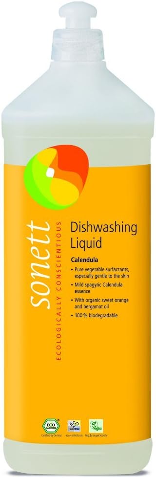 Sonett Organic Dishwashing Liquid, Calendula, 34 Fl.Oz, Certified Organically Grown