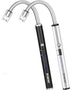 2 Pack USB Rechargeable Electric Candle Lighter - Flameless Windproof Arc Lighter with Flexible Neck (Black & Silver)