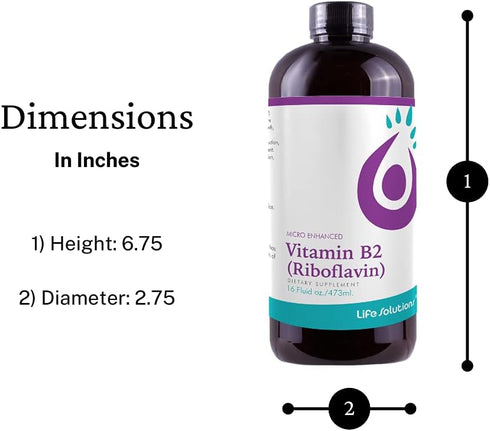 Vitamin B2 - Liquid Dietary Supplement with 50mg Riboflavin - Highly Bioavailable, Rapid-Sorb Technology - 16 fl oz
