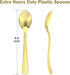 100 Count Heavy Duty Gold Plastic Spoons Disposable, BPA-Free, Heat Resistant, Solid and Durable Gold Spoons Disposable, Premium Plastic Gold Disposable Spoons for Party Supply
