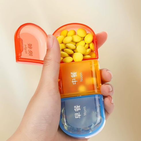 QXMYGSLSD 2Pcs 3 Weekly Pill Organizer Arthritis Friendly, BPA Travel Day Pill Box Design and Large Compartment to Hold