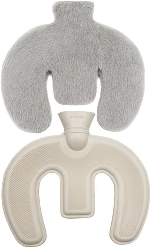 UDeuxff U Shaped Hot Water Bottle,Neck and Shoulder Hot Water Bottle with Cover,1L