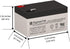 SigmasTek BP3.6-12-F2 12V 3.5Ah T2 SP12-3.5HR (T2) Compatible Battery