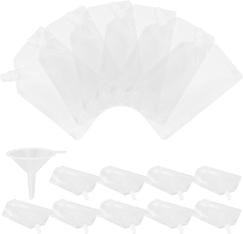 GANAZONO Disposable Liquid Packaging Bags 1000ml Spout Pouch with Funnel 50pcs Leak-proof