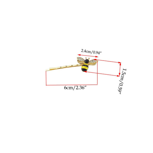 yueton Pack of 4 Women Honeybee Metal Hairpin, Bee Crystal Hair Side Clip Barrette Hair Accessories