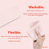 MAKUP Silicone Makeup Bag - Zippered Brush Holder for Organizing Cosmetics, Washable Pouch for Travel (Pink Sand)