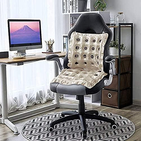 Inflatable Seat Cushions with Air Vent, Grey 19 Inch Air Cushion for Office Chair and Wheelchair Use
