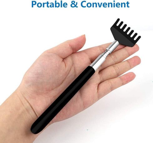 6 Pack Extendable Back Scratcher - Portable Telescoping Metal Hand Massager with Soft Rubber Handles
