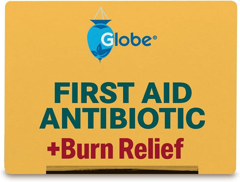 Globe Dual Action Burn Relief & First-Aid Antibiotic Ointment, 24-Hour Infection Protection with Maximum Strength Pain